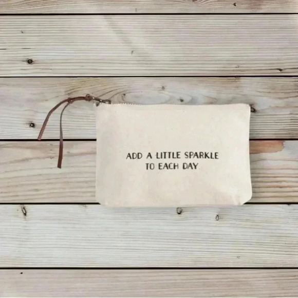 MudPie “Add A Little Sparkle To Each Day” Canvas Bag - Picture 1 of 4